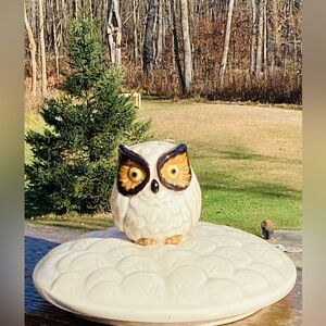 1970's 🦉  OWL Canister Lid ONLY Otigari